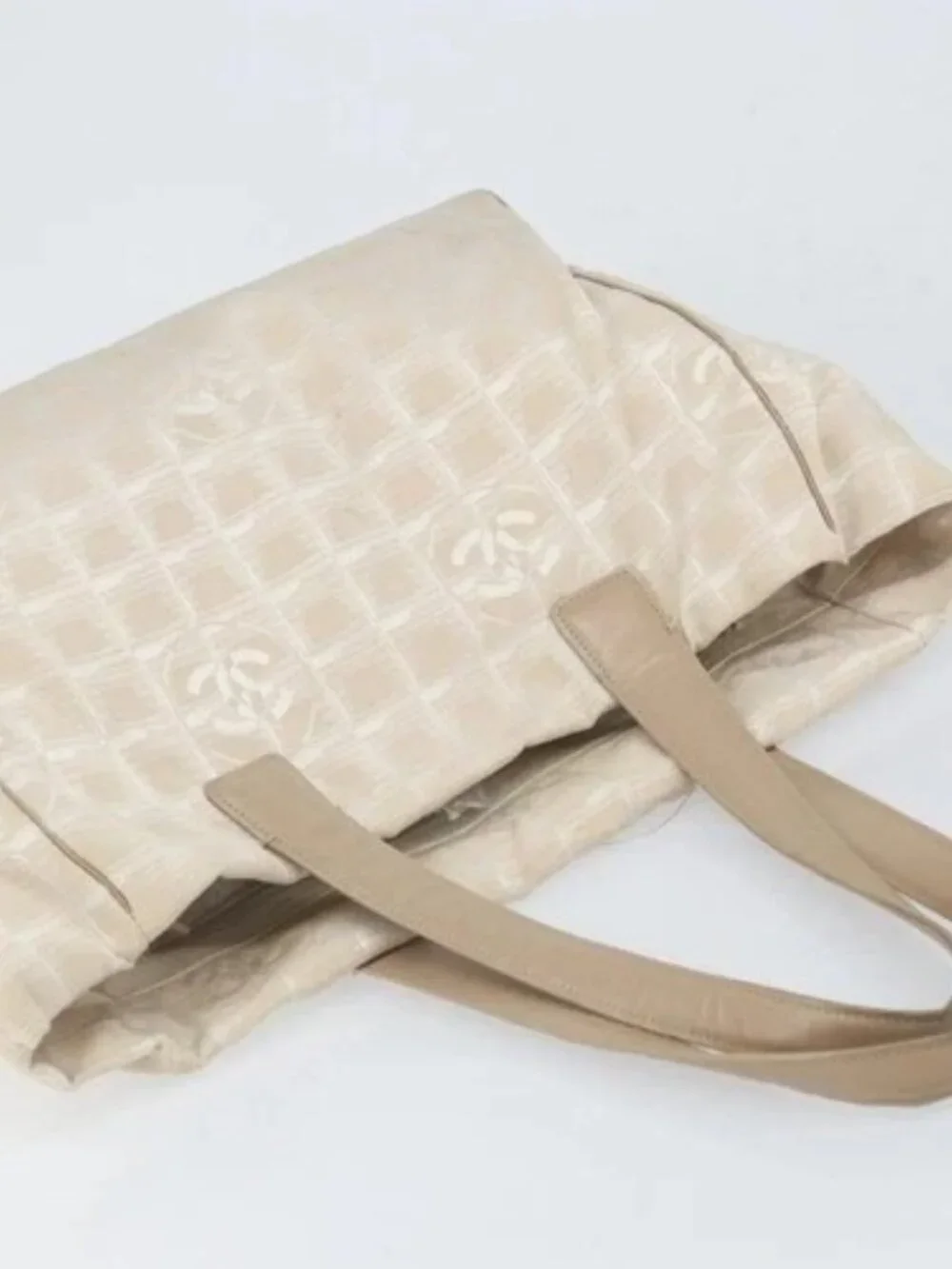 CHANEL New Travel Line Tote Bag Nylon Pink Gold CC Auth BA9876
